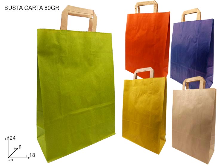 BUSTA CARTA COL.ASS.M.PIAT.18824 174/1 - Confezionamento > Buste Regalo > Carta Color - Ingrosso B2B Magazzini Scatigna