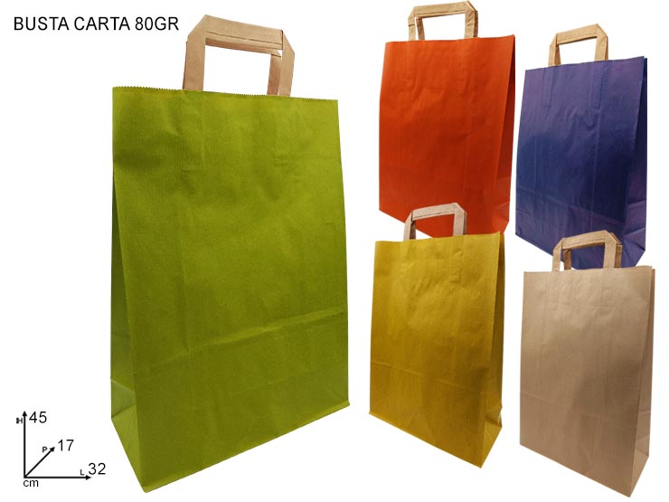 BUSTA C COL.ASS.M.PIAT321745A312.32.45 - Confezionamento > Buste Regalo > Carta Color - Ingrosso B2B Magazzini Scatigna