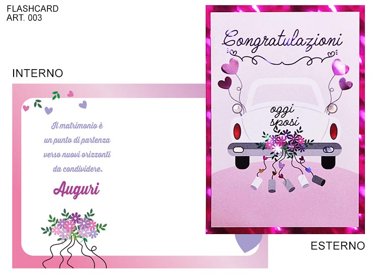 COD.003/F MATRIM CONGRATULAZIONI FUX - Eventi > Matrimonio > Accessori Confezionamento - Ingrosso B2B Magazzini Scatigna