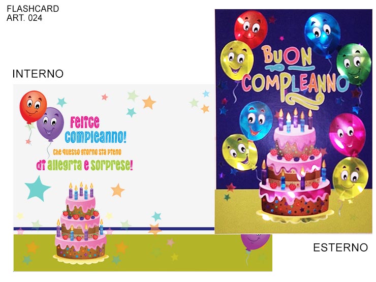 COD.027/F BUON COMPLEANNO PALLONI TORTA - Eventi > Compleanno > Accessori Confezionamento - Ingrosso B2B Magazzini Scatigna