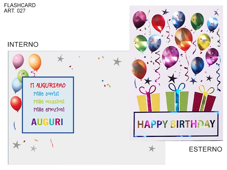 COD.029/F HAPPY BIRTHDAY COLOR/BIANCO/PA - Eventi > Compleanno > Accessori Confezionamento - Ingrosso B2B Magazzini Scatigna