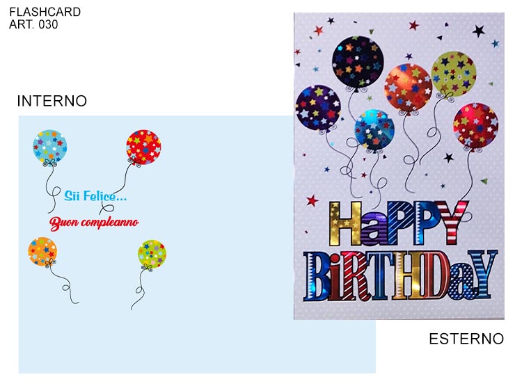 COD.030/F HAPPY BIRTHDAY MIX COLOR/CEL/P - Eventi > Compleanno > Accessori Confezionamento - Ingrosso B2B Magazzini Scatigna