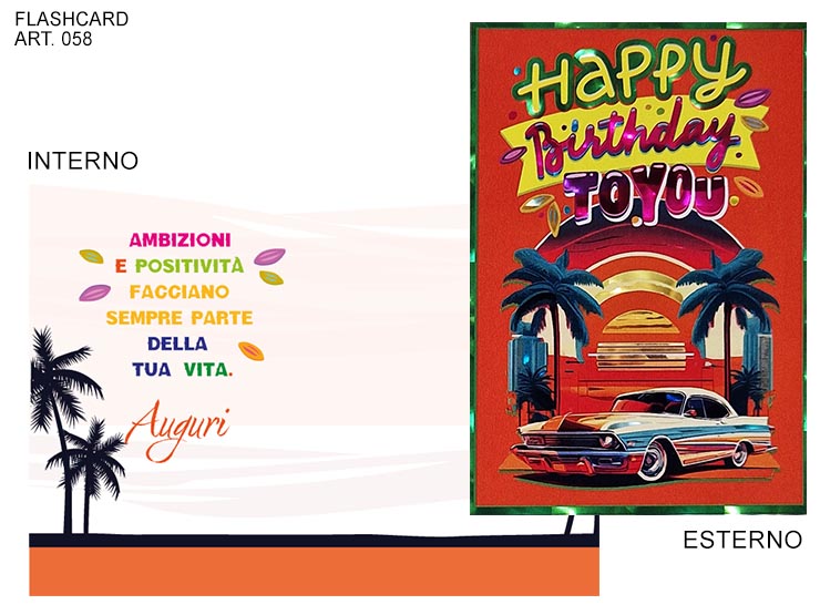 COD.060/F HAPPY BIRTHDAY TROPICALE - Eventi > Compleanno > Accessori Confezionamento - Ingrosso B2B Magazzini Scatigna