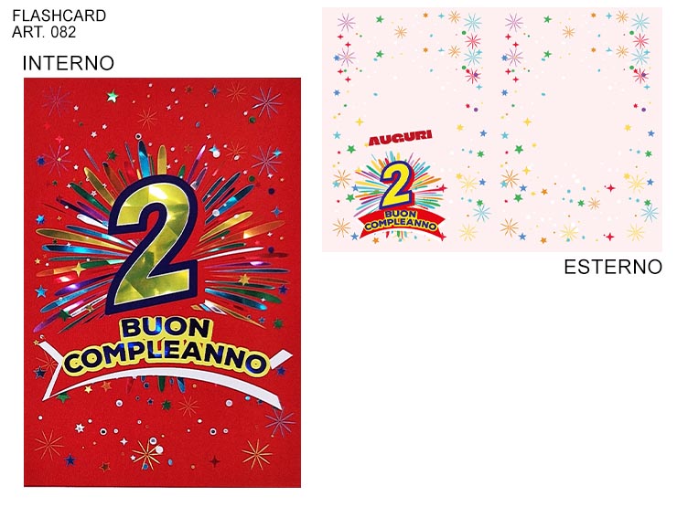 COD.082/F 2COMPLEANNO BIANCO/MIX - Eventi > Compleanno > Accessori Confezionamento - Ingrosso B2B Magazzini Scatigna