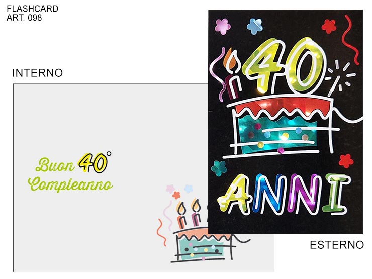 COD.098/F 40 BIANCO/MIX - Eventi > Compleanno > Accessori Confezionamento - Ingrosso B2B Magazzini Scatigna