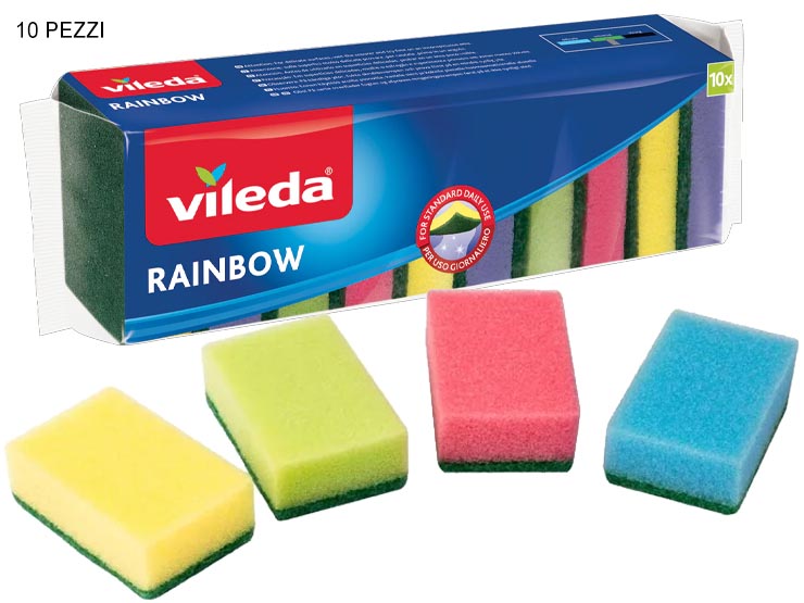 VILEDA RAINBOW 10PZ - Pulizia > Guanti Secchi E Spugne > Spugne - Ingrosso B2B Magazzini Scatigna