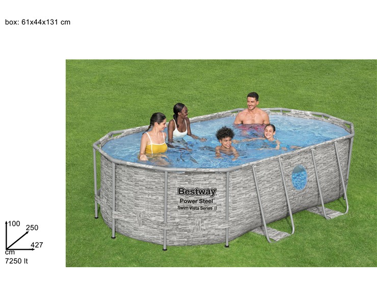 PISCINA PW STEEL OV.C/OBLO'427250 56714 - Summer > Tempo Libero E Giochi > Gonfiabili Piscine - Ingrosso B2B Magazzini Scatigna