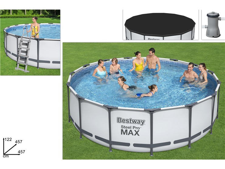 PISCINA STEEL PROFRAME Cm.457122 56438 - Summer > Tempo Libero E Giochi > Gonfiabili Piscine - Ingrosso B2B Magazzini Scatigna