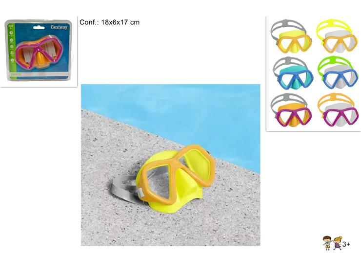 MASCHERA GLIDER 3-6 ANNI 6COL.ASS.22048 - Summer > Tempo Libero E Giochi > Nuoto - Ingrosso B2B Magazzini Scatigna