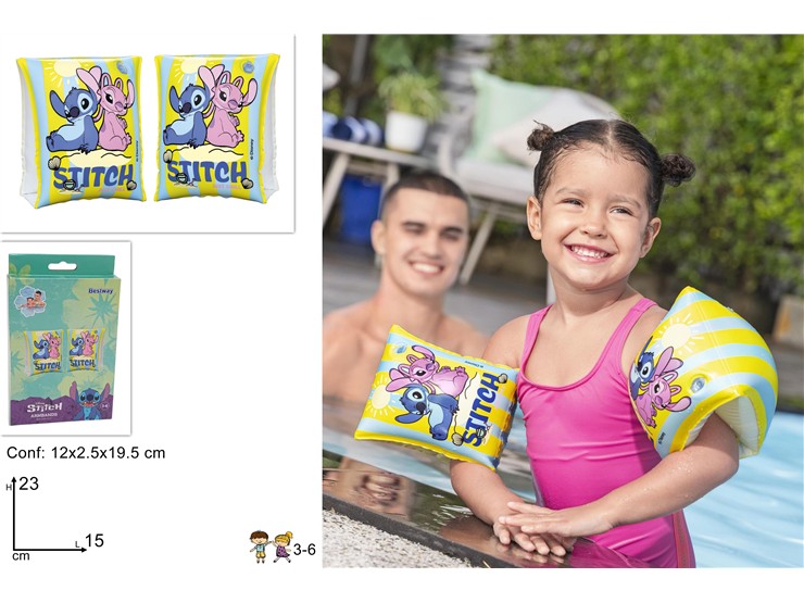 BRACCIOLI DA NUOTO LILO  STITCH 9104S - Summer > Tempo Libero E Giochi > Gonfiabili - Ingrosso B2B Magazzini Scatigna