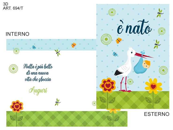 BIGLIETTI AUGURI 3D B12PZ CIC BIM CEL - Eventi > Nascite > Accessori Confezionamento - Ingrosso B2B Magazzini Scatigna