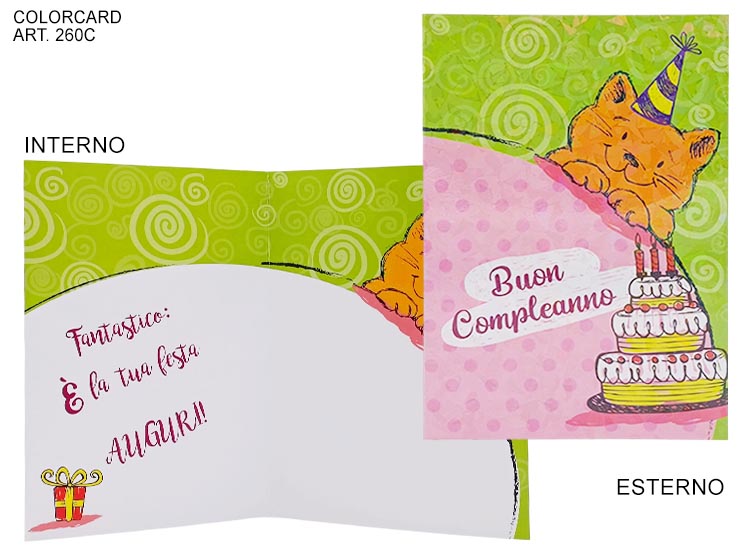 COL2023 - 260C B.COMPL.GATTINO C/TORTA - Eventi > Compleanno > Accessori Confezionamento - Ingrosso B2B Magazzini Scatigna