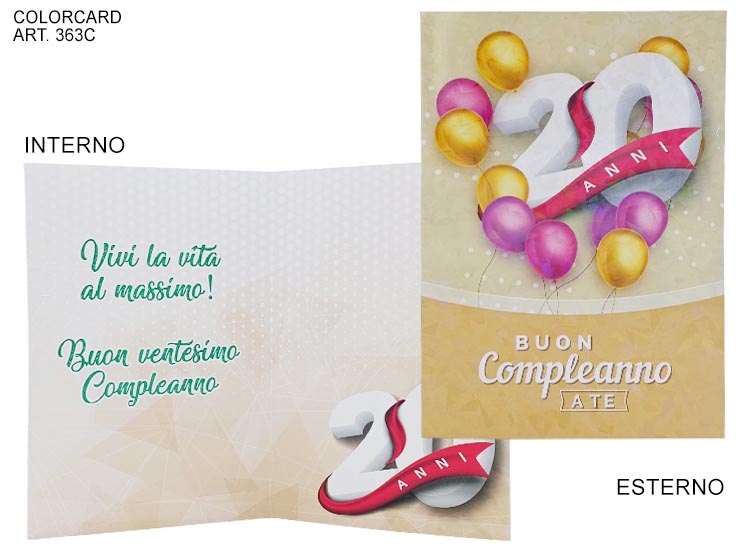 COLOR 2023 - 363C B.COMPLEANNO 20 ANNI - Eventi > Compleanno > Accessori Confezionamento - Ingrosso B2B Magazzini Scatigna