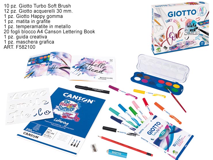GIOTTO ART LAB LETTERING F582100 - Scuola Ufficio > Cancelleria > Colori - Ingrosso B2B Magazzini Scatigna