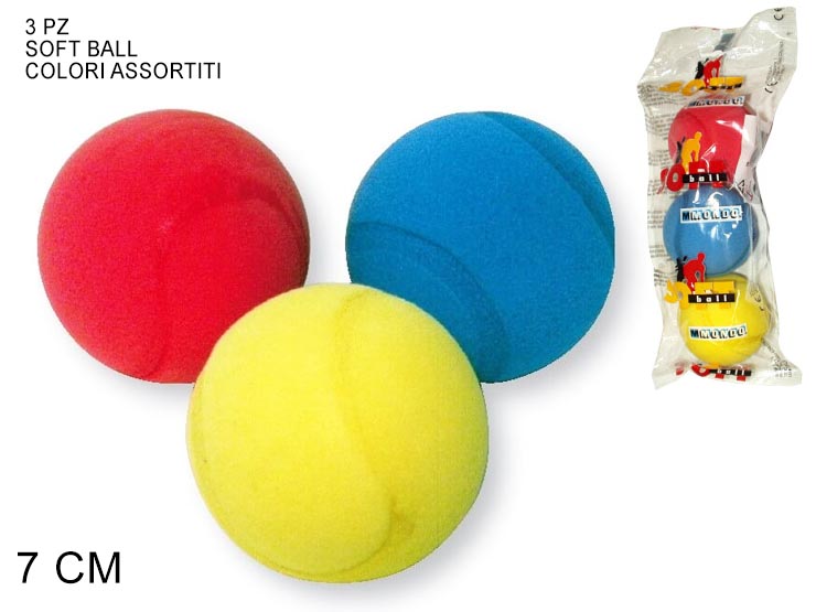 PALLINA SOFT-BALL Cm.70 Art.14861  PZ.3 - Giocattoli > Sport > Palloni - Ingrosso B2B Magazzini Scatigna