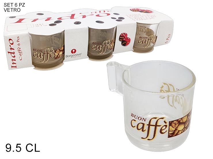 SET 6 TAZZINE CAFFE' ALIGHIERI 04561364 - Everyday > Tavola > Tazze E Bicchieri - Ingrosso B2B Magazzini Scatigna