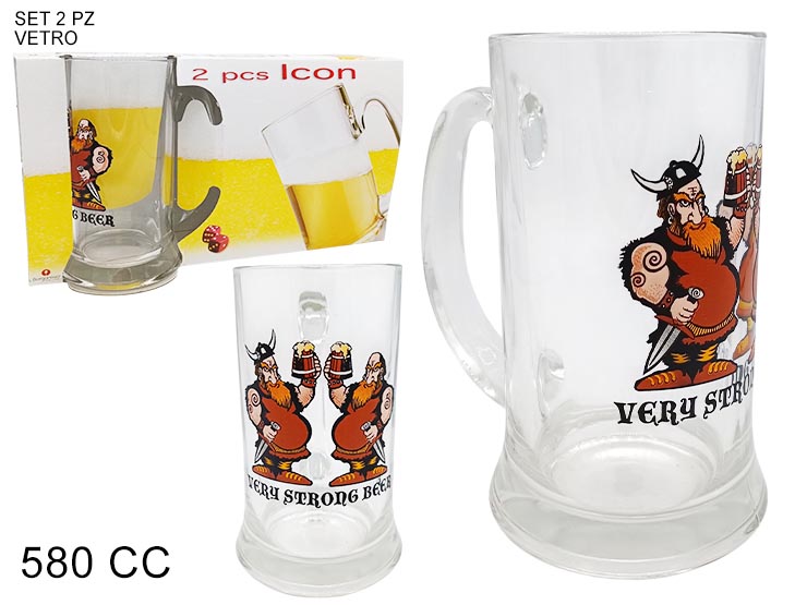 SET 2BICCH.BIRRA VIKINGS 1PINTA 041523 - Everyday > Tavola > Tazze E Bicchieri - Ingrosso B2B Magazzini Scatigna