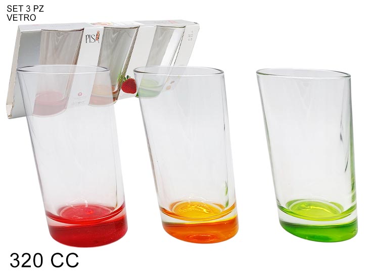 SET 3BICCHIERI PISA HB 320 F/SP 663718 - Everyday > Tavola > Tazze E Bicchieri - Ingrosso B2B Magazzini Scatigna