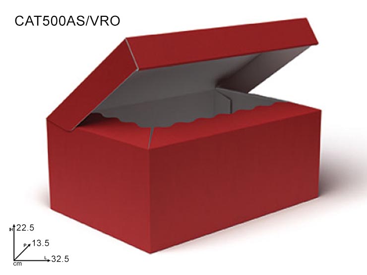 BOX ROSSO 32.5X22.5X13.5CAT/500S/VRO - Confezionamento > Cestini Box Scatole > Scatole - Ingrosso B2B Magazzini Scatigna