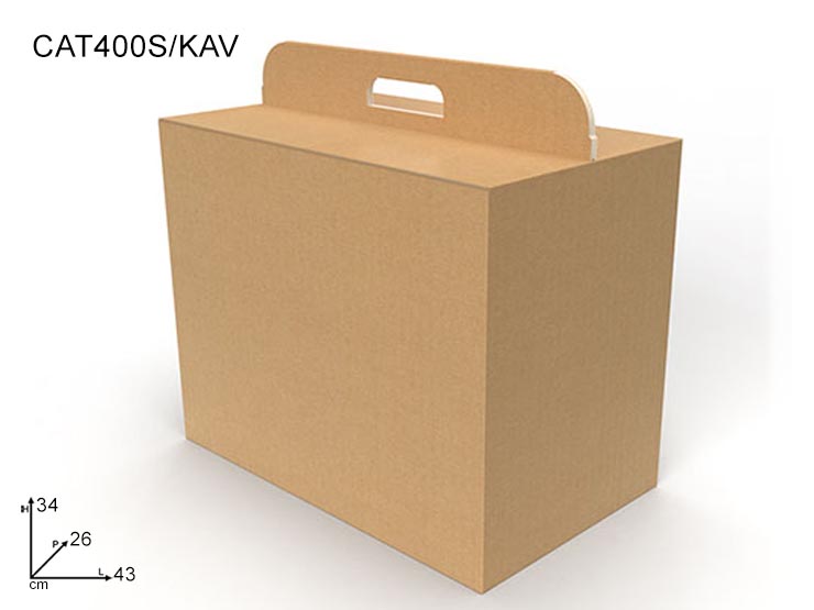 BOX AVANA TINTA UNITA400S/KAV432634 - Confezionamento > Cestini Box Scatole > Box Manigliate - Ingrosso B2B Magazzini Scatigna