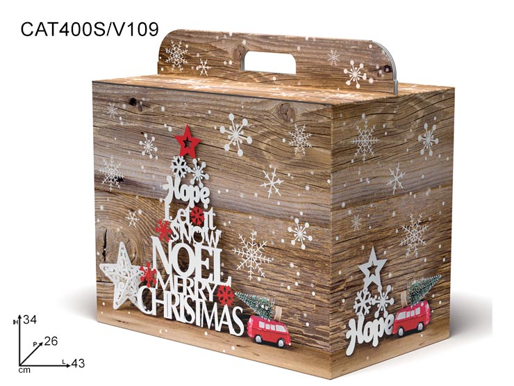 SCAT. BOX PORTAPANETTONE CAT - Confezionamento > Cestini Box Scatole > Box Manigliate - Ingrosso B2B Magazzini Scatigna