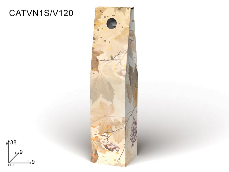 PORTA BOTTIGLIA 1 POSTO FOLIAGE - Confezionamento > Cestini Box Scatole > Box Bottiglie - Ingrosso B2B Magazzini Scatigna