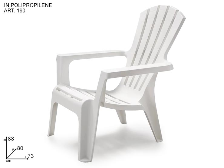 POLTRONA MARYLAND BIANCO 190 - Summer > Arredo E Attrezzature Da Esterno > Sedute Singole - Ingrosso B2B Magazzini Scatigna
