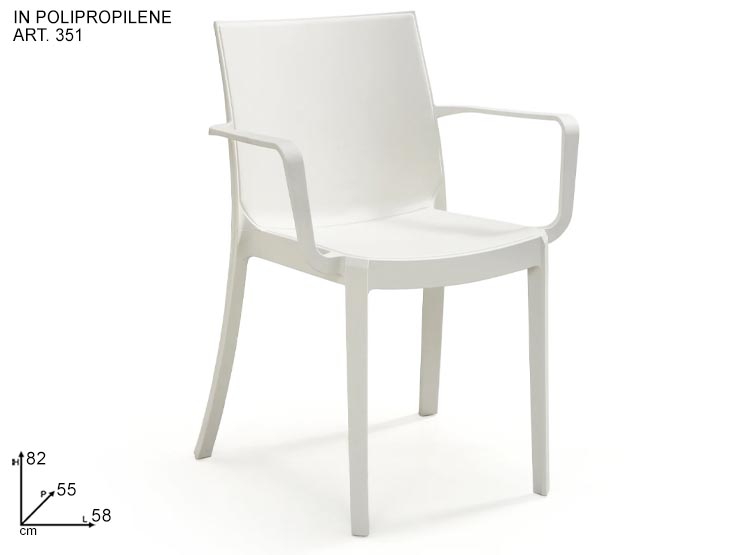 SEDIA VICTORIA BIANCA C/BRACC. ART351 - Summer > Arredo E Attrezzature Da Esterno > Sedute Singole - Ingrosso B2B Magazzini Scatigna