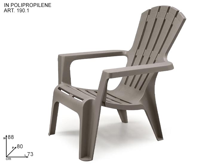 POLTRONA MARYLAND TAUPE 190.1 - Summer > Arredo E Attrezzature Da Esterno > Sedute Singole - Ingrosso B2B Magazzini Scatigna