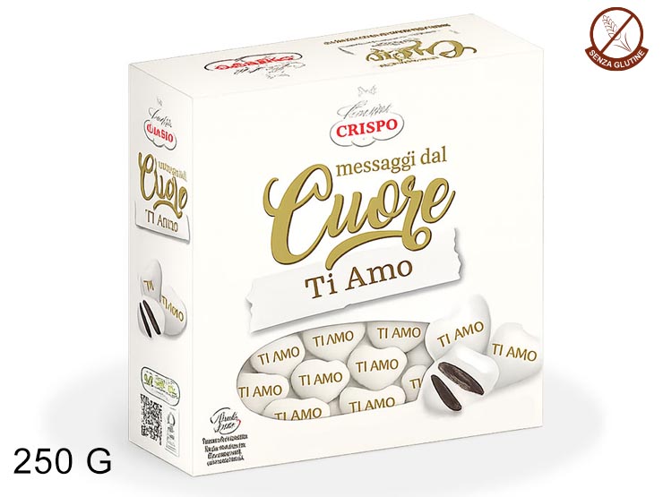 MESSAGGI DAL CUORE ILOVEYOU/TIAMO 250GR - Dolciumi > Confetti > Crispi - Ingrosso B2B Magazzini Scatigna
