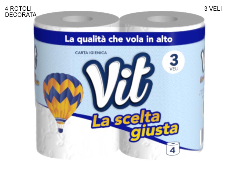 CARTA IGIENICA VIT SCELTA GIUSTA 4R - Detersivi Saponi E Ambiente > Bagno > Carta Igienica - Ingrosso B2B Magazzini Scatigna