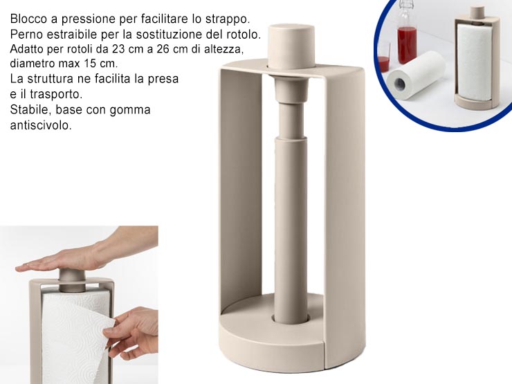 PORTAROTOLO STOP 4PZ MOKA GREY - Everyday > Tavola > Portarotolo - Ingrosso B2B Magazzini Scatigna