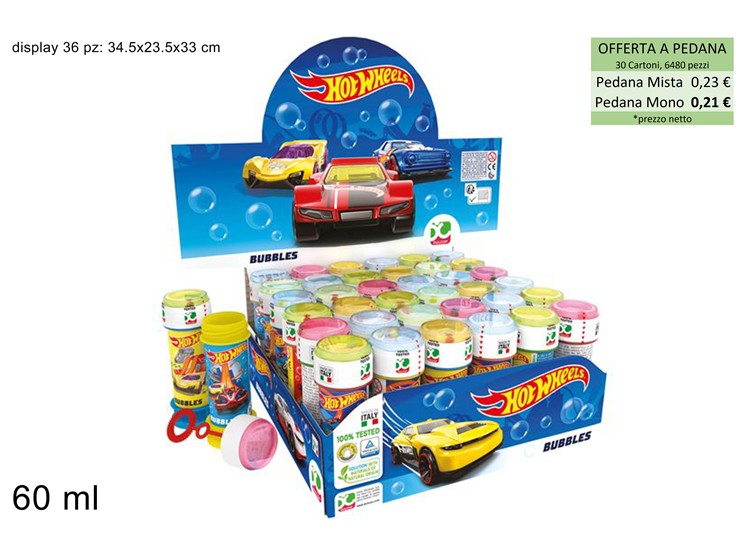 BOLLE DI SAPONE HOT WHEELS M.60 103.8025 - Giocattoli > Bolle Di Sapone - Ingrosso B2B Magazzini Scatigna