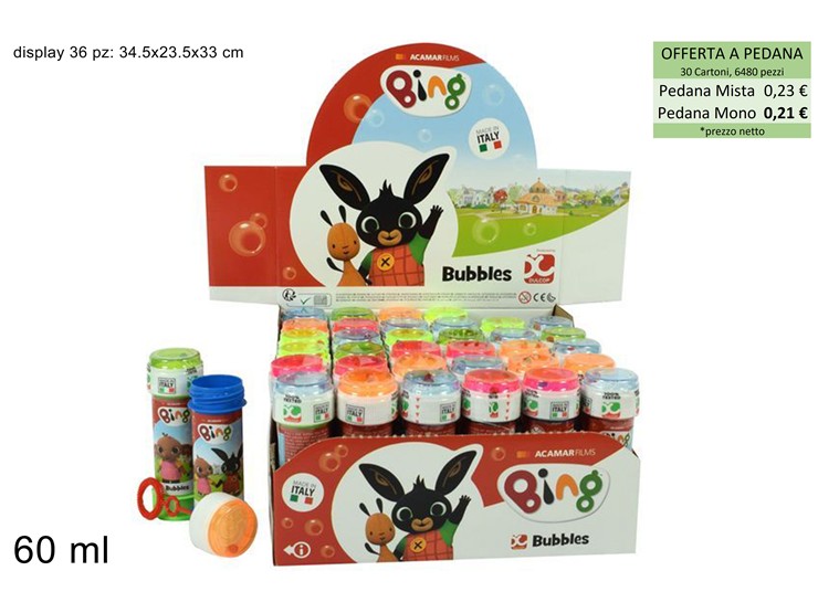BOLLE DI SAPONE BING Art.103.819000 - Giocattoli > Bolle Di Sapone - Ingrosso B2B Magazzini Scatigna