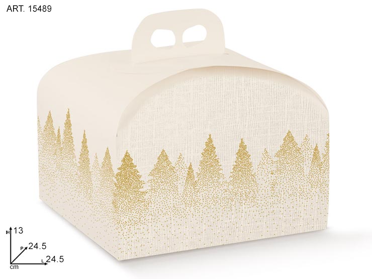 PANETT. 245X245X130 WHITE FORE 15489 - Confezionamento > Cestini Box Scatole > Box Portapanettone - Ingrosso B2B Magazzini Scatigna