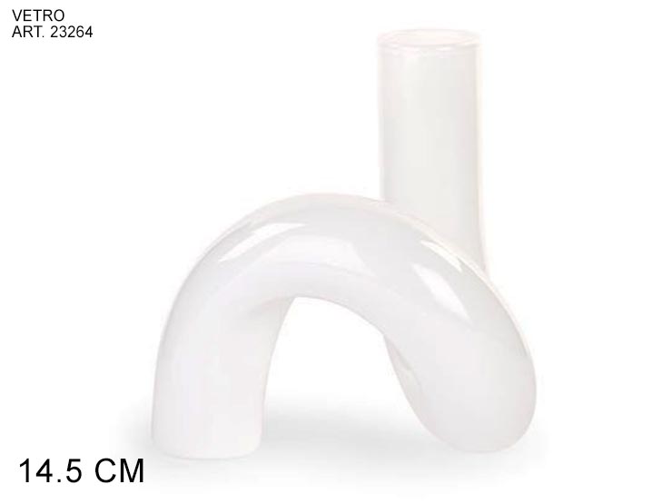 VASO VETRO BIANCO ATTORCIGL.  H.145 - Articoli Regalo > Oggetti Regalo > Vasi - Ingrosso B2B Magazzini Scatigna
