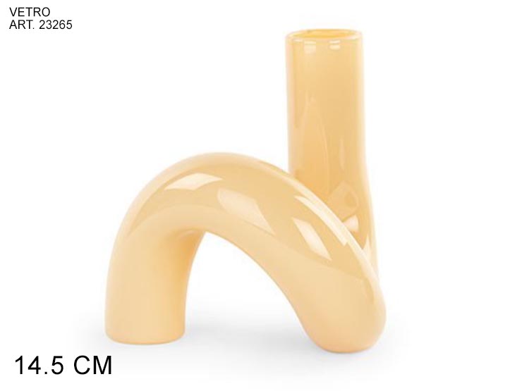 VASO VETRO CREMA ATTORCIGLIATO H 145 - Articoli Regalo > Oggetti Regalo > Vasi - Ingrosso B2B Magazzini Scatigna