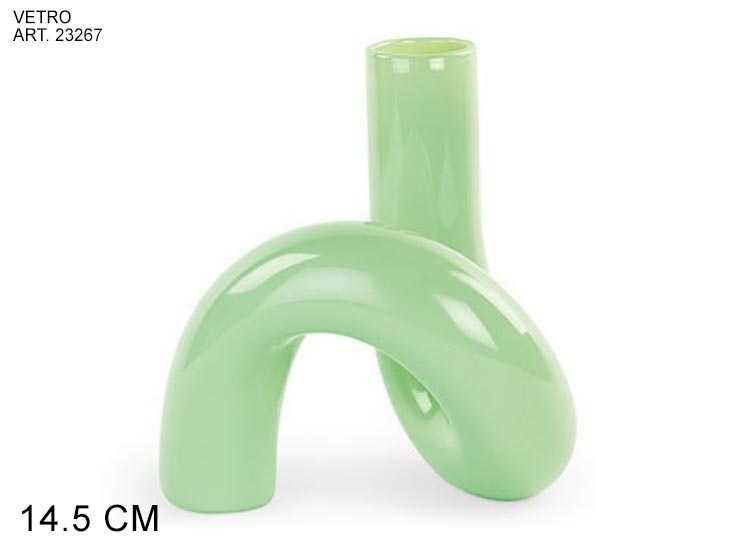 VASO VETRO VERDE ATTORCIGLIATO H.145 - Articoli Regalo > Oggetti Regalo > Vasi - Ingrosso B2B Magazzini Scatigna