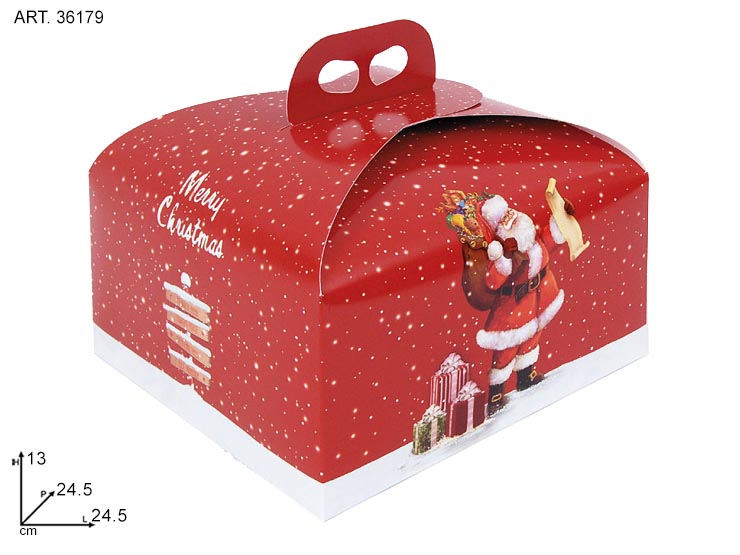 PANETT.245X245X130 ARR.BAB.NA36179 - Confezionamento > Cestini Box Scatole > Box Portapanettone - Ingrosso B2B Magazzini Scatigna