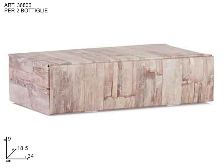 CAN.2BOT.340X185X90 WOOD 36806 - Confezionamento > Cestini Box Scatole > Box Bottiglie - Ingrosso B2B Magazzini Scatigna