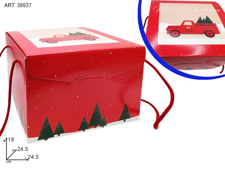 SEG.C/CO245X245X180 RED PICKUP 37129 - Confezionamento > Cestini Box Scatole > Box Portapanettone - Ingrosso B2B Magazzini Scatigna
