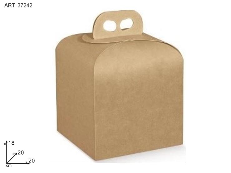 PANETT. 200X200X180 AVANA 37242 - Confezionamento > Cestini Box Scatole > Box Portapanettone - Ingrosso B2B Magazzini Scatigna