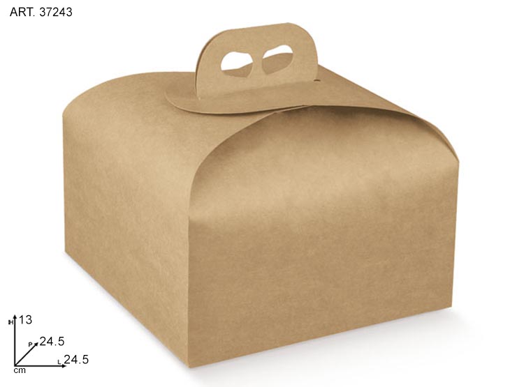 PANETT. 245X245X130 AVANA 37243 - Confezionamento > Cestini Box Scatole > Box Portapanettone - Ingrosso B2B Magazzini Scatigna