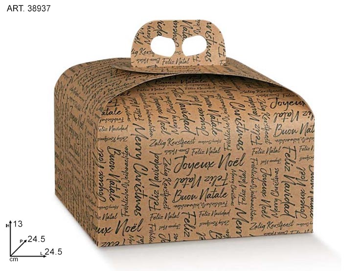 P/PANETTONE 245245130 WORDS 38937 - Confezionamento > Cestini Box Scatole > Box Portapanettone - Ingrosso B2B Magazzini Scatigna
