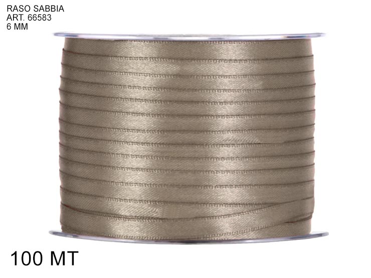 NASTRO DOPPIO RASO SABBIA mm.6100 66583 - Articoli Regalo > Nastri > Doppio Raso 6mm - Ingrosso B2B Magazzini Scatigna