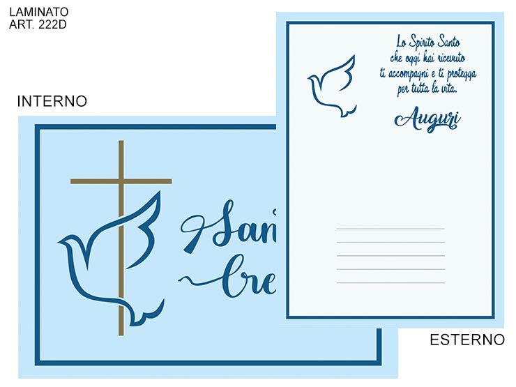 BIGL.LAMINATO  222/d CRESIMA CELESTE - Eventi > Cresima > Biglietti - Ingrosso B2B Magazzini Scatigna
