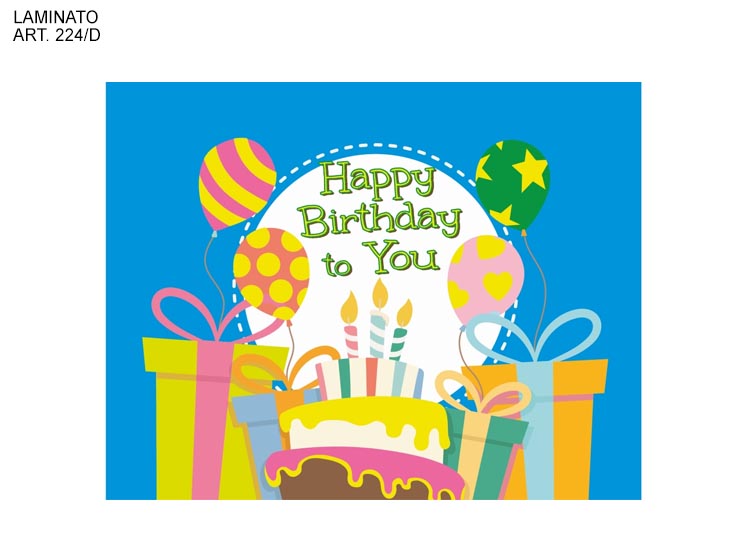 COD. 224 /D HAPPY BIRTHDAY TO YOU TORTA/ - Eventi > Compleanno > Accessori Confezionamento - Ingrosso B2B Magazzini Scatigna