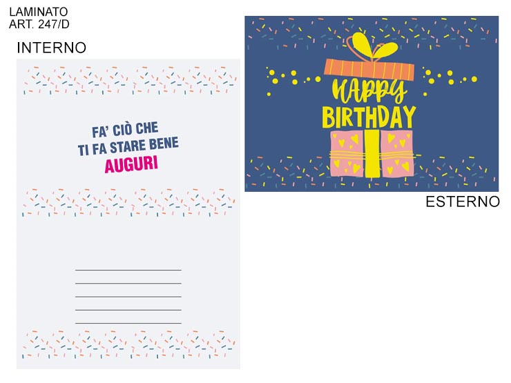 COD. 247 /D HAPPY BIRTHDAY BLU/PACCO REG - Eventi > Compleanno > Accessori Confezionamento - Ingrosso B2B Magazzini Scatigna