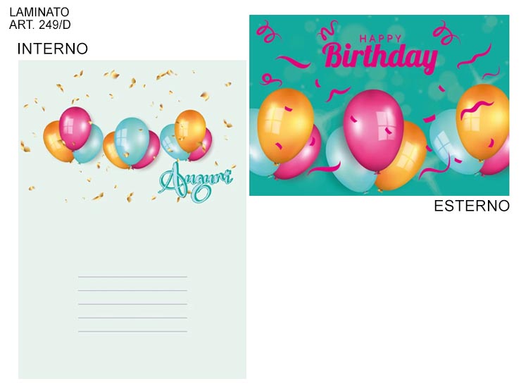 COD. 249 /D HAPPY BIRTHDAY VERDE/FUX/GIA - Eventi > Compleanno > Accessori Confezionamento - Ingrosso B2B Magazzini Scatigna