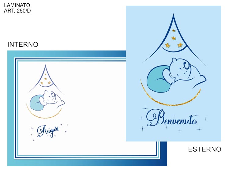BIGLIETTI AUGURI LAM.BENVENUTO BIMBO CEL - Eventi > Nascite > Accessori Confezionamento - Ingrosso B2B Magazzini Scatigna